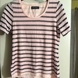 Ivanka Trump Pink and Black Striped Women's Top